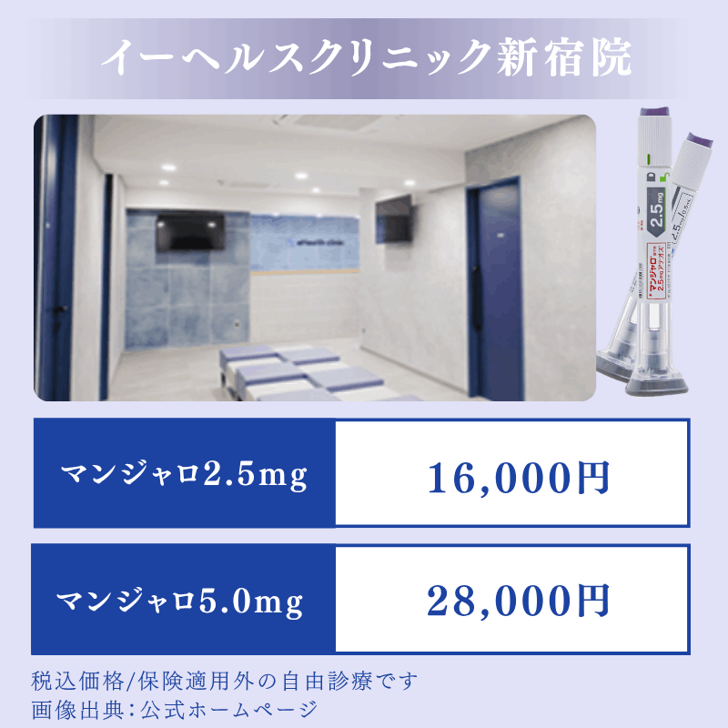 イーヘルスクリニック新宿院はマンジャロの副作用確認のため定期検査を実施
