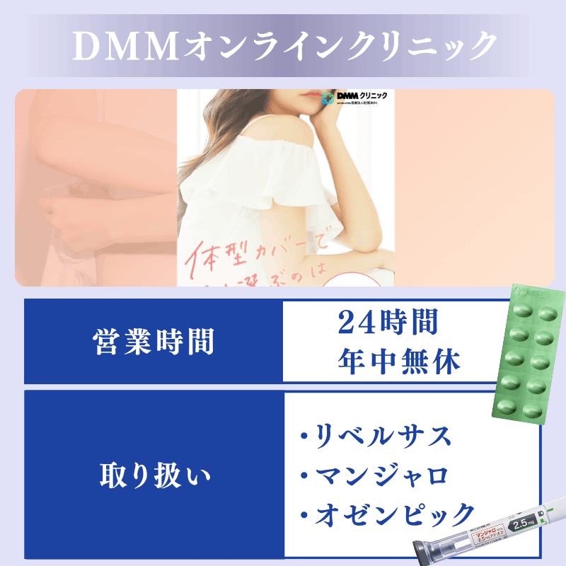 DMMオンラインクリニックはGLP-1ダイエット薬の種類が充実